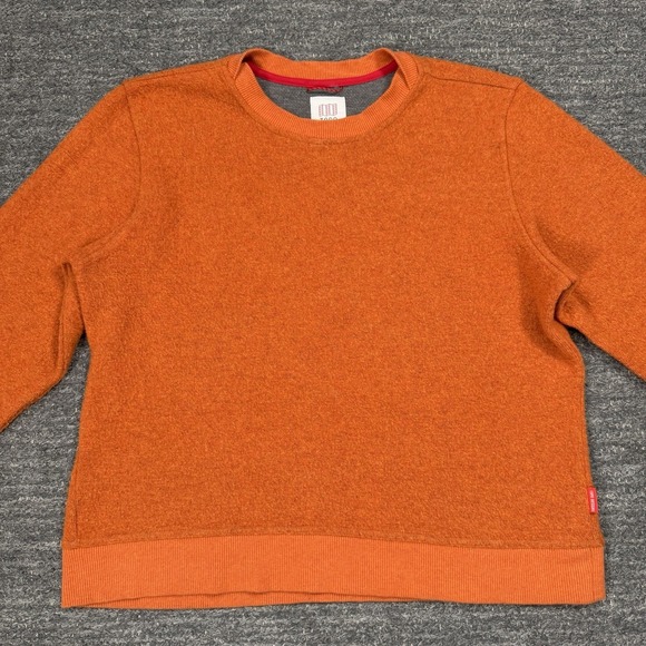 Topo Designs Sweaters - Topo Designs Global Wool Sweater Women Large Long Sleeve Orange Crew Pullover